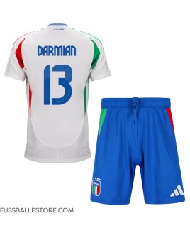 Günstige Italien Matteo Darmian #13 Auswärts Trikotsatzt Kinder EM 2024 Kurzarm (+ Kurze Hosen)